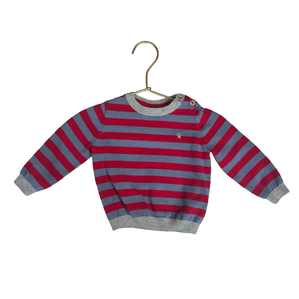 The Little White Company Blue & Red Striped Light Sweater - Size 3 - 6 Mo - Bounce Mkt
