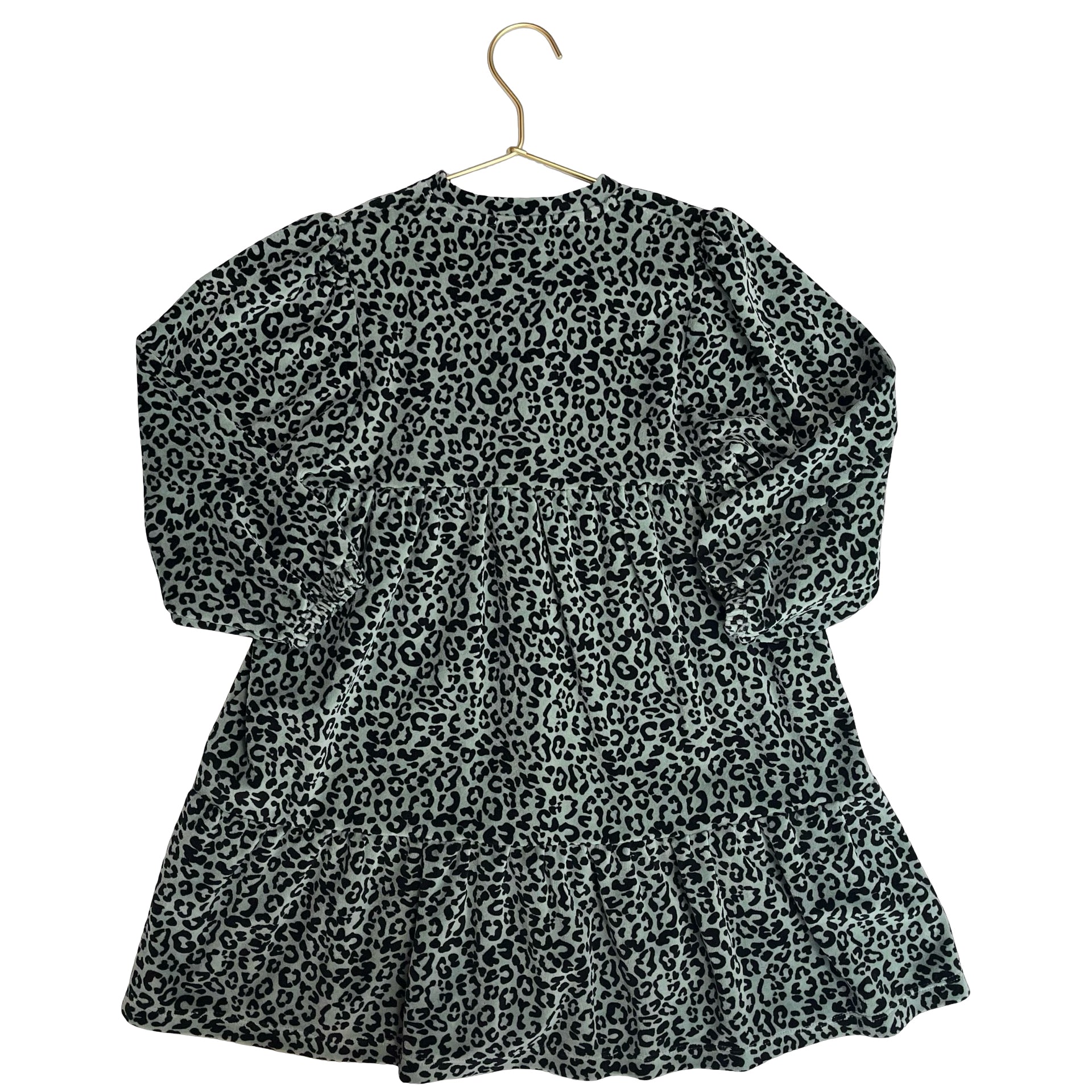 Tocoto Vintage Green & Black Leopard Print Velour Dress - Size 6Y - Bounce Mkt