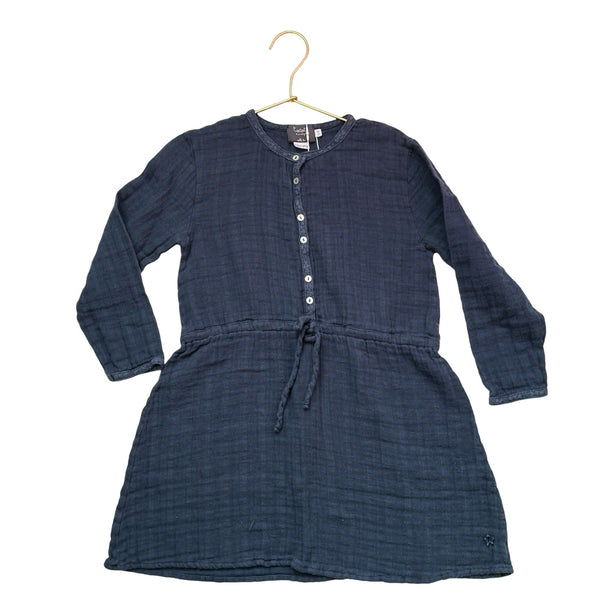 Tocoto Vintage Navy & Brown Dot Long Sleeve Dress - Size 5 - Bounce Mkt