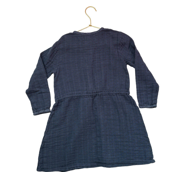 Tocoto Vintage Navy & Brown Dot Long Sleeve Dress - Size 5 - Bounce Mkt