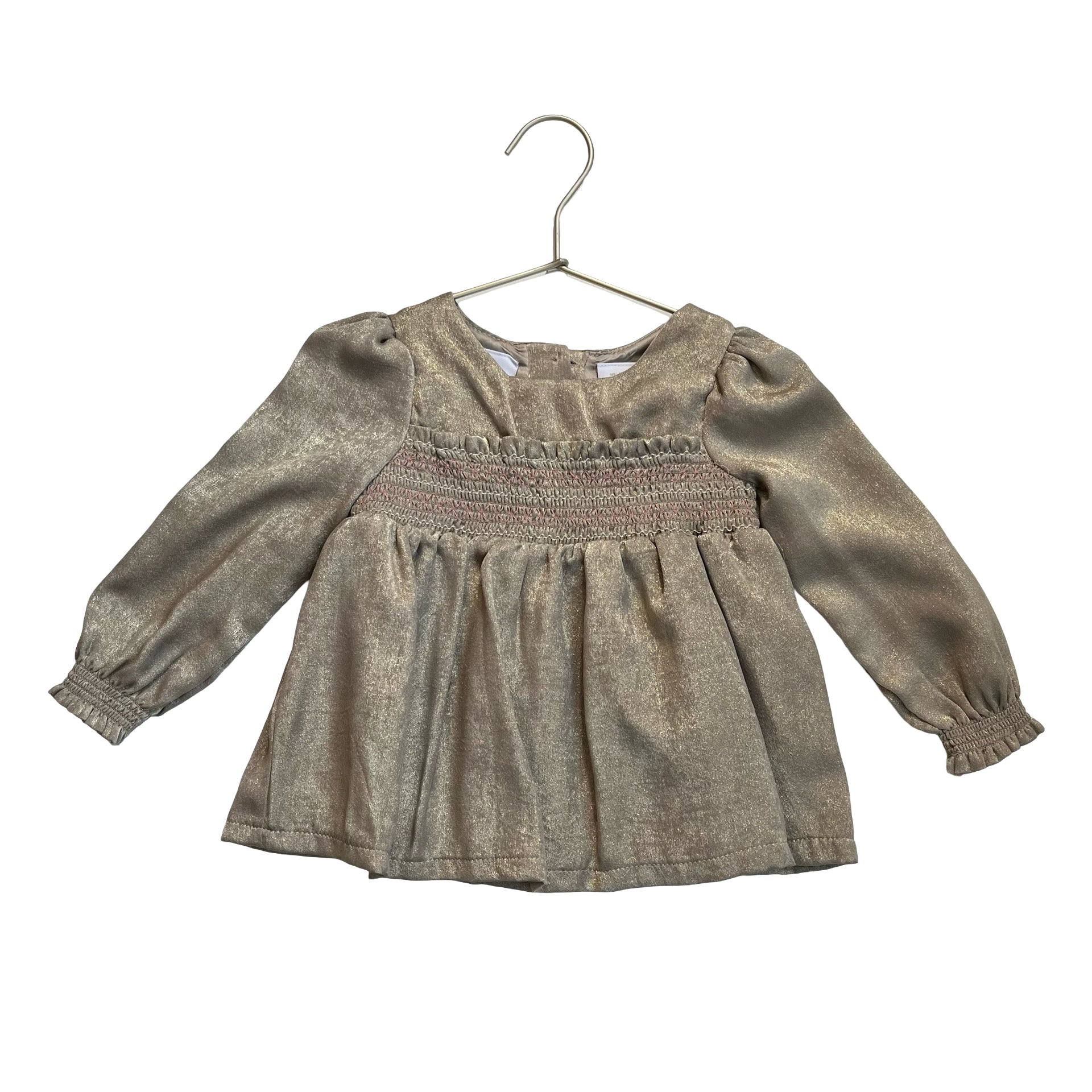 Tommy Bahama Gold Metallic Smocked Blouse - Size 18 Mo - Bounce Mkt