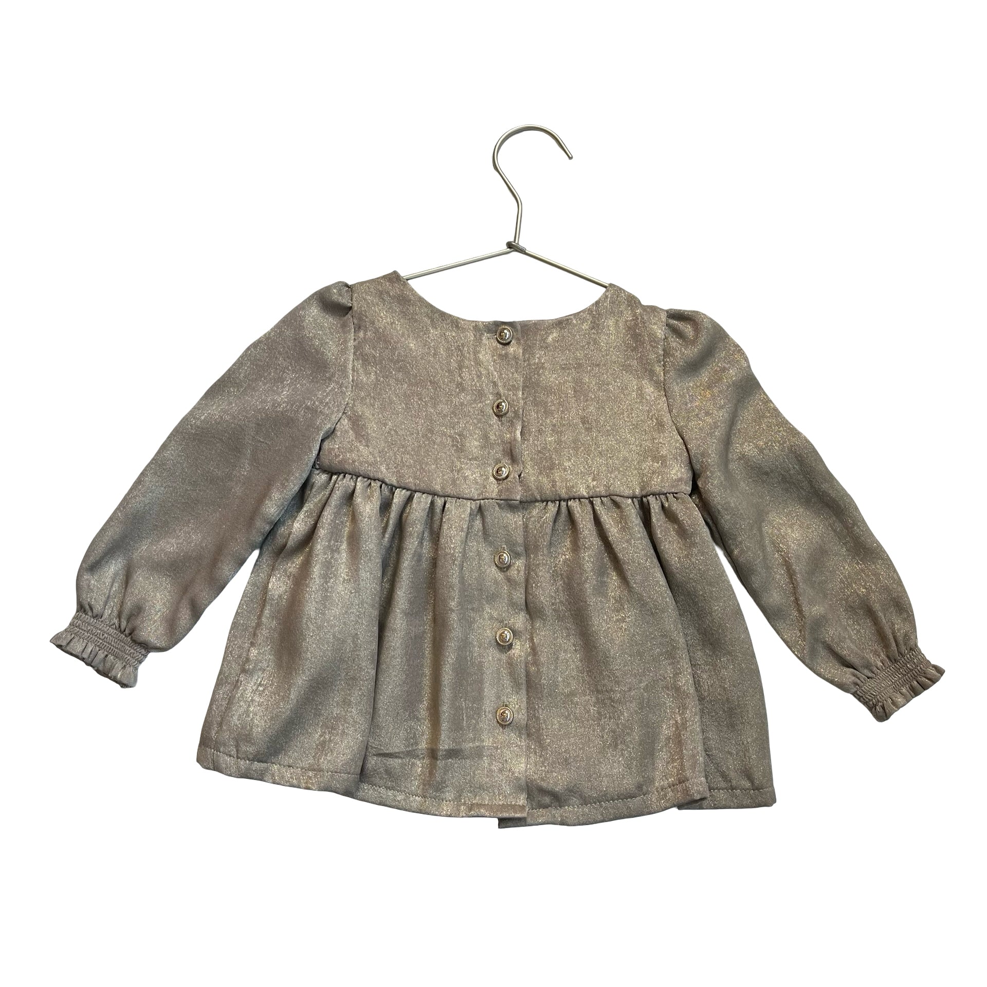 Tommy Bahama Gold Metallic Smocked Blouse - Size 18 Mo - Bounce Mkt
