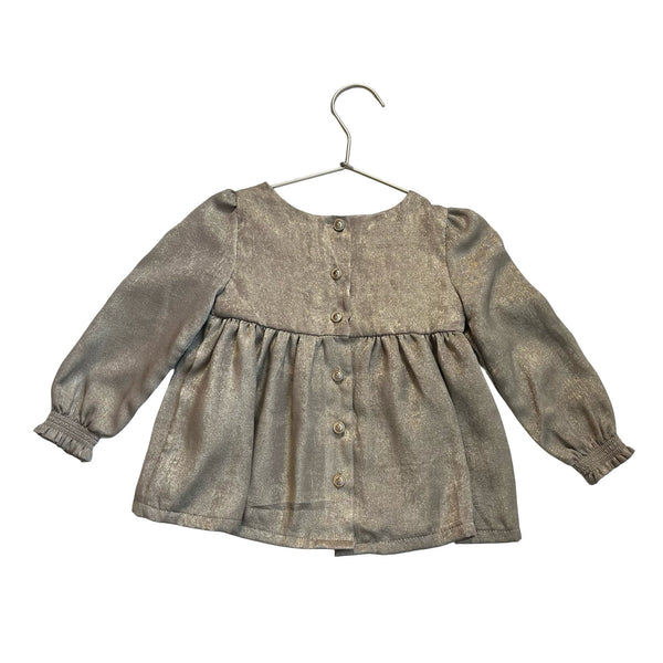 Tommy Bahama Gold Metallic Smocked Blouse - Size 18 Mo - Bounce Mkt