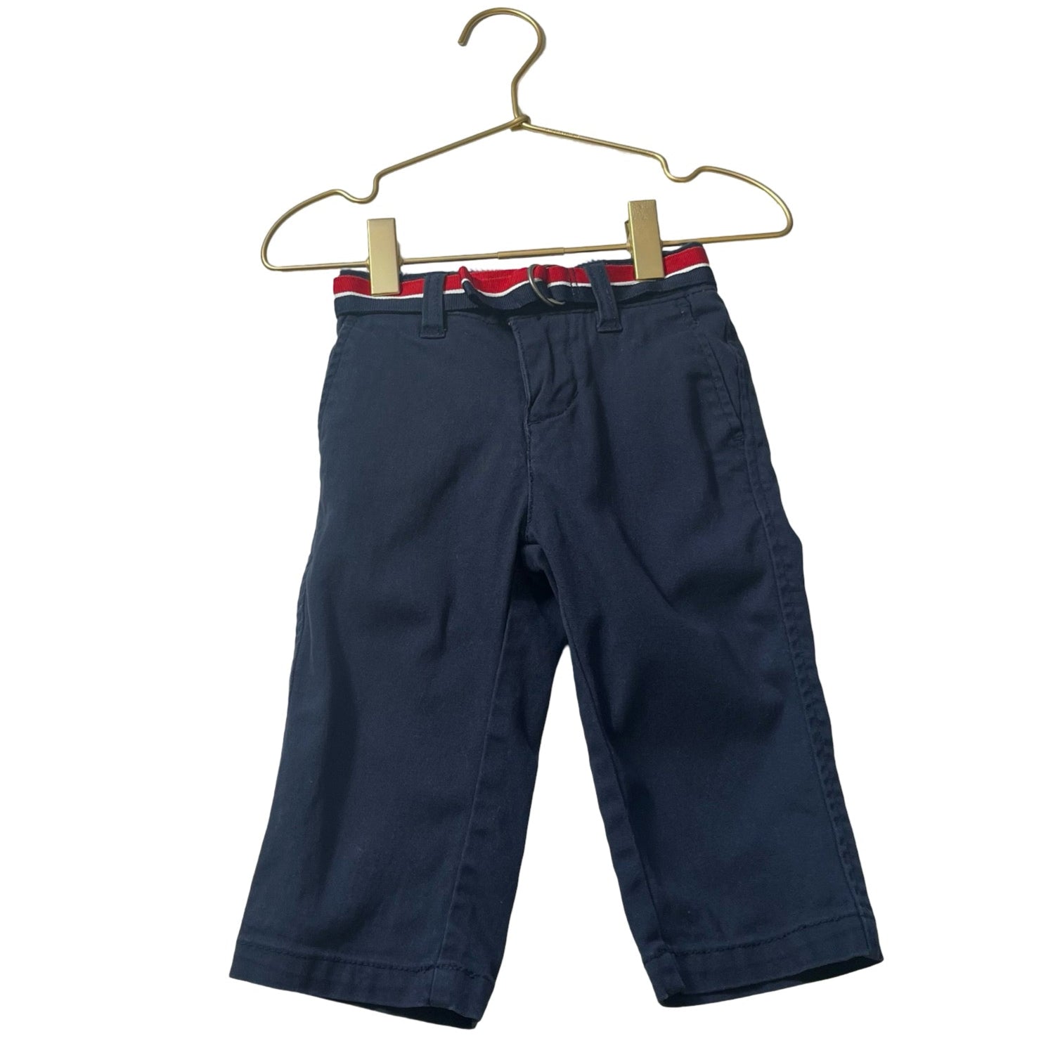 Tommy Hilfiger Navy Pants with Attached Red & Navy Belt - Size 12 Months - Bounce Mkt