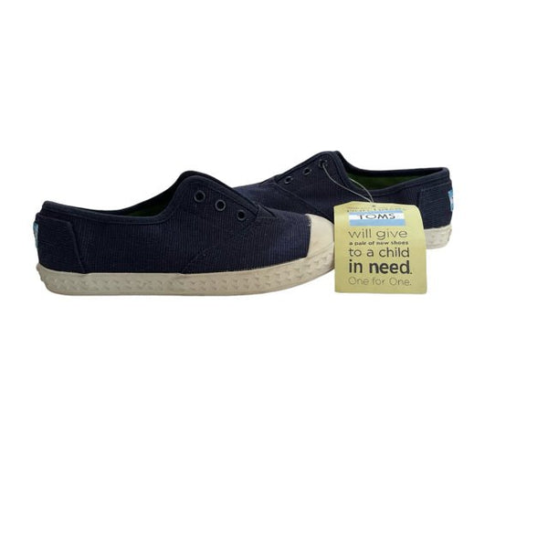 Toms 'Navy Burlap Tiny Zuma' Slip on Sneakers with Tags - Size 11 - Bounce Mkt