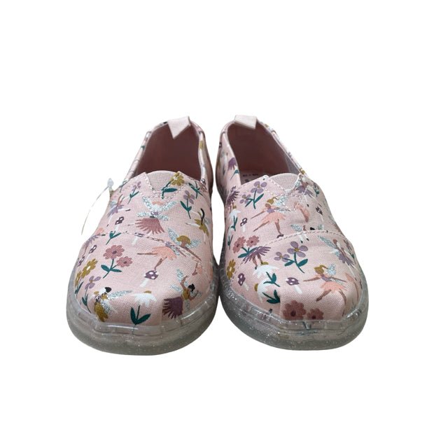 Toms Pink 'Alpargata' Glitter Fairy Garden Canvas Shoes - New In Box - Size 12 - Bounce Mkt