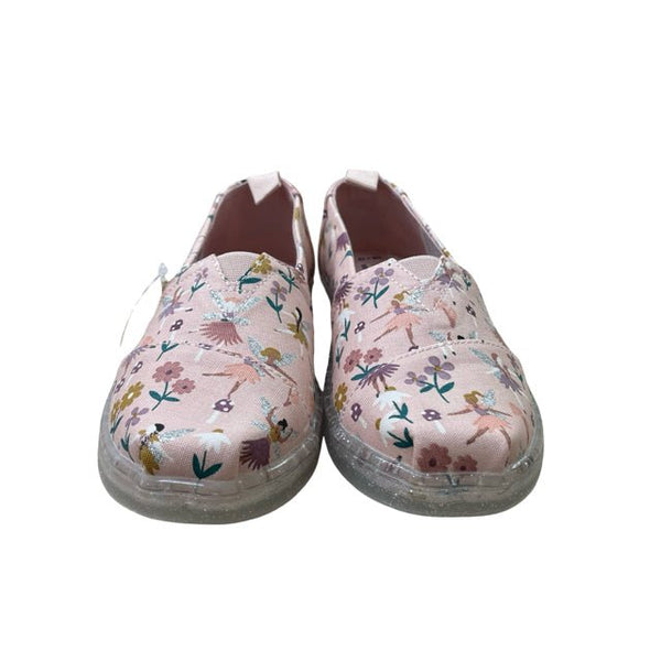Toms Pink 'Alpargata' Glitter Fairy Garden Canvas Shoes - New In Box - Size 12 - Bounce Mkt