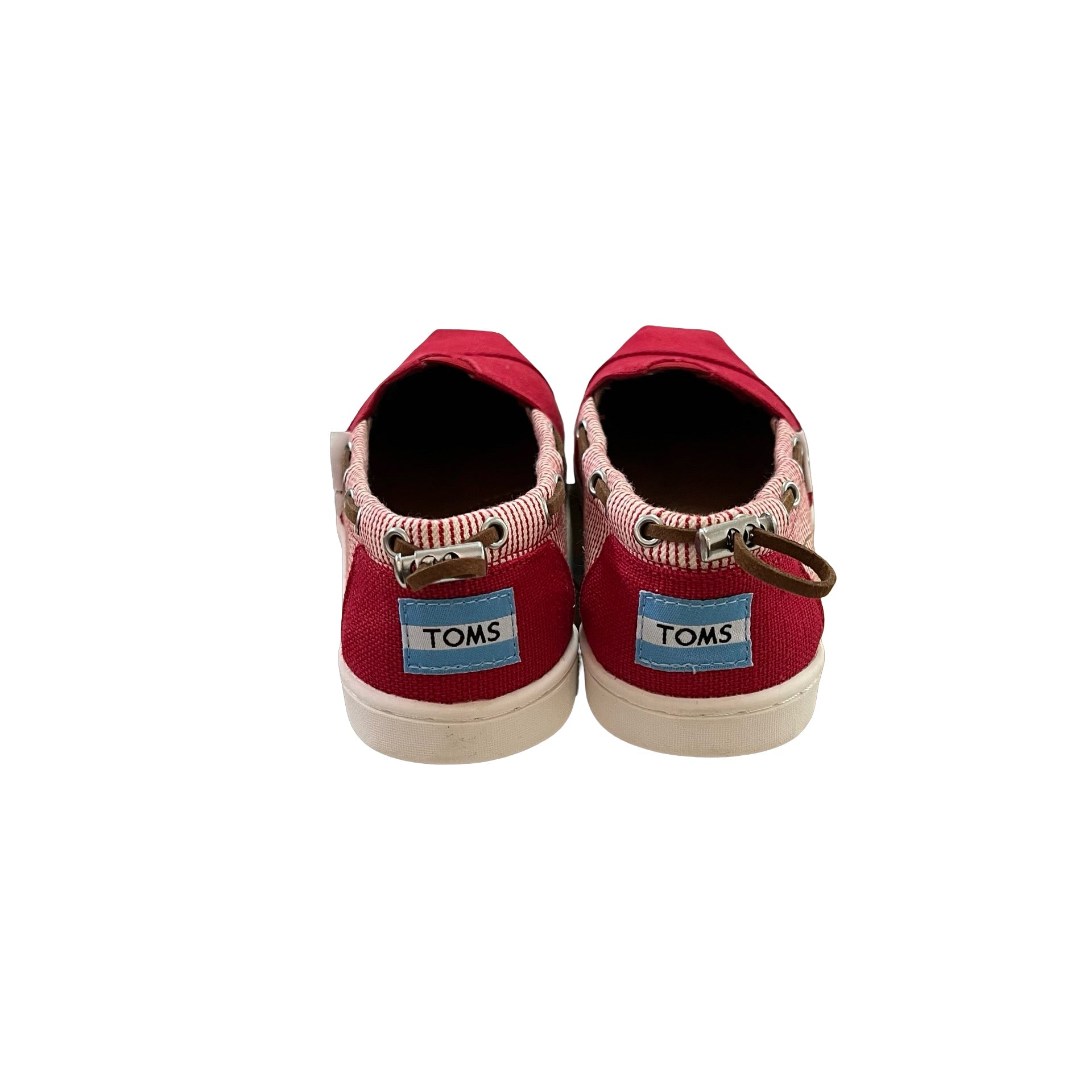 Toms Red & Ivory Striped 'Bimini' Shoes - New In Box - Size 3Y - Bounce Mkt
