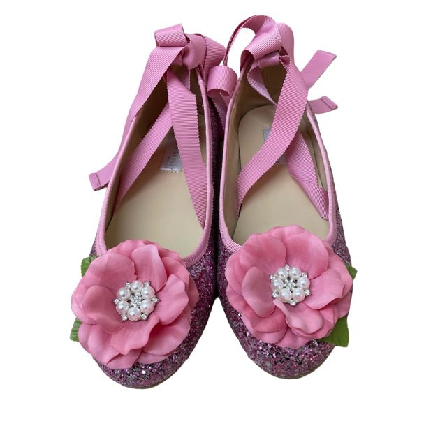 Trish Scully Pink Glitter Ballet Shoes in Box - Size 3Y Big Kid - Bounce Mkt