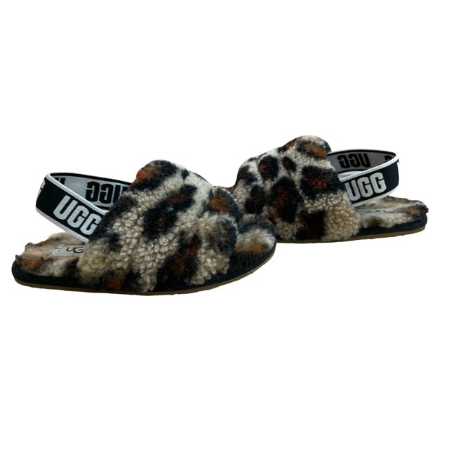 UGG Leopard Sherpa Slippers - Size 7 Estimated - Bounce Mkt
