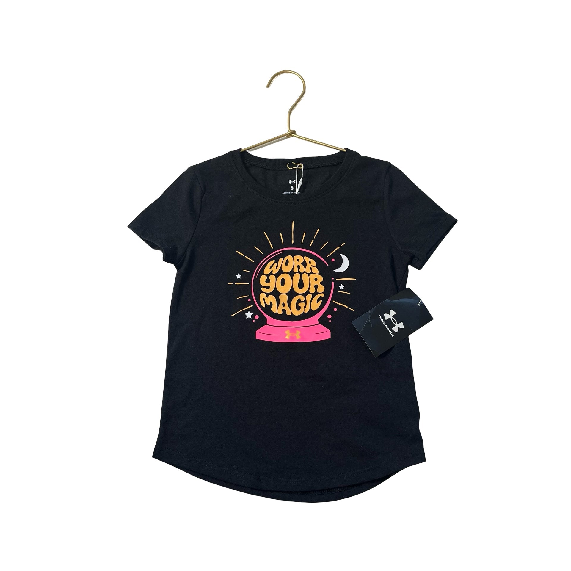 Under Armour Black 'Work Your Magic' Tee with Tags - Size 5 - Bounce Mkt