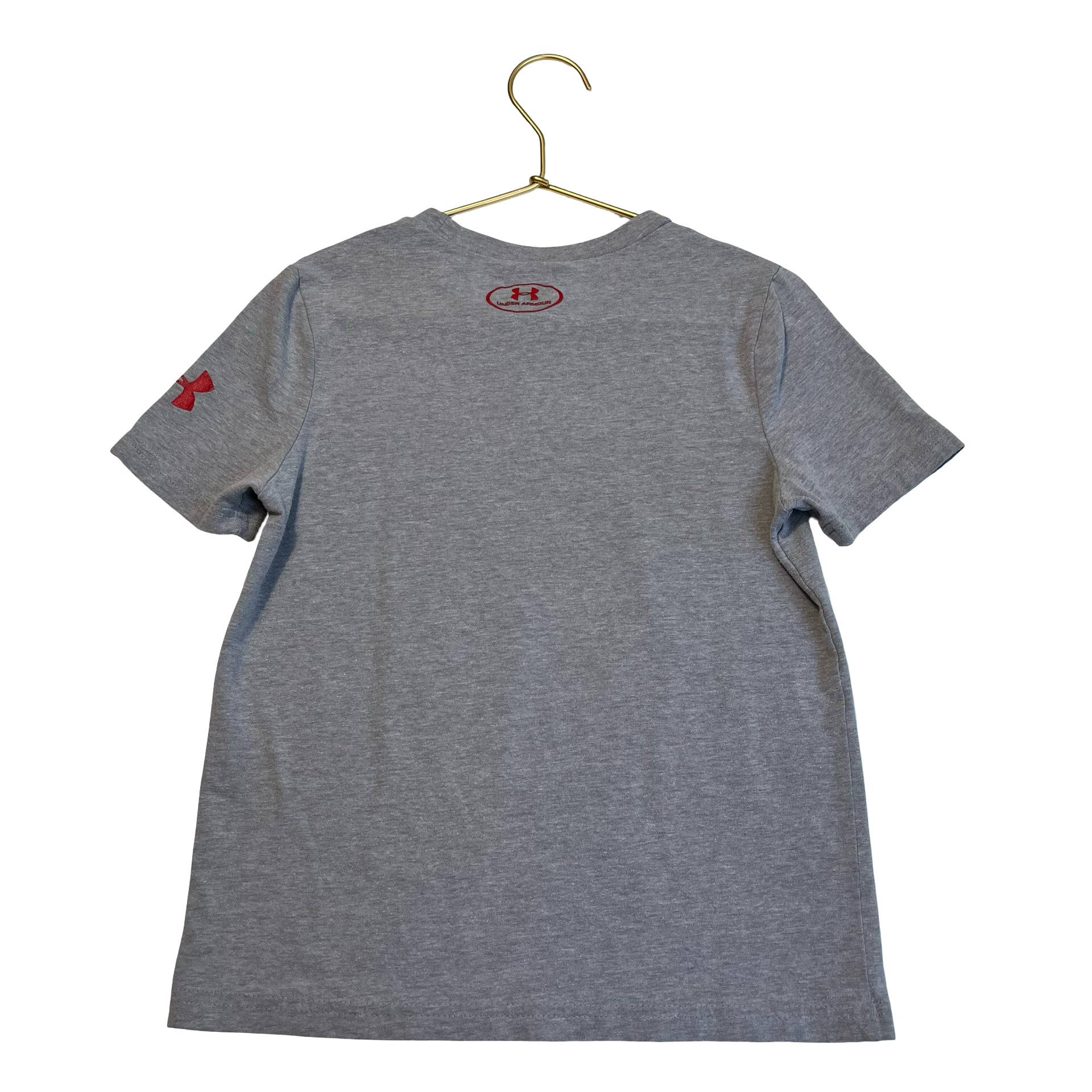 Under Armour Gray, Blue & Red Flag T-Shirt - Size YXS (7) - Bounce Mkt