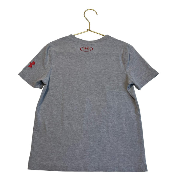 Under Armour Gray, Blue & Red Flag T-Shirt - Size YXS (7) - Bounce Mkt