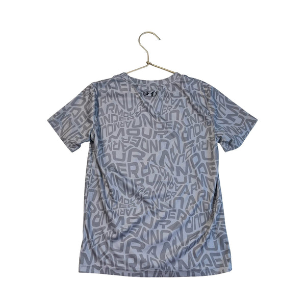 Under Armour Gray & Neon Logo Printed Athletic T-Shirt - Size 7 - Bounce Mkt