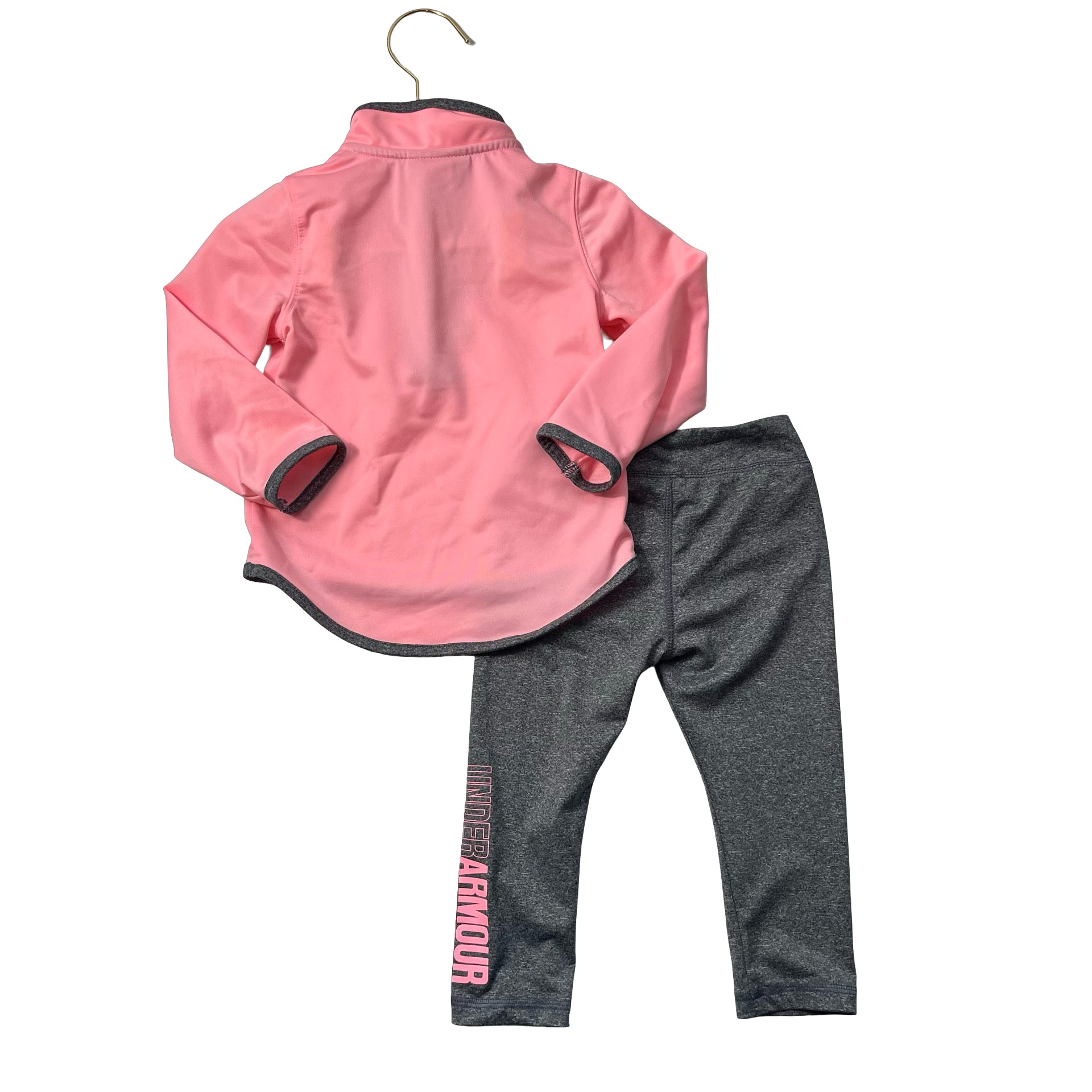 Under Armour Pink Quarter - Zip & Gray Athletic Leggings - Size 24 months - Bounce Mkt