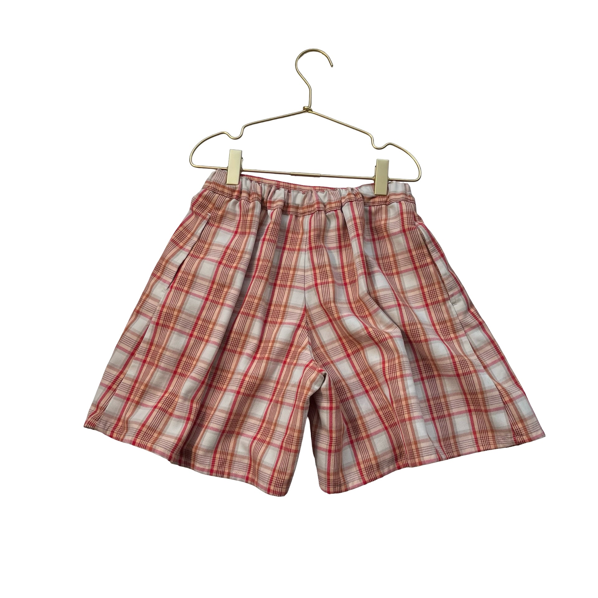 Uniqlo Coral, Red & Ivory Plaid Skort Shorts - Size 9/10 - Bounce Mkt