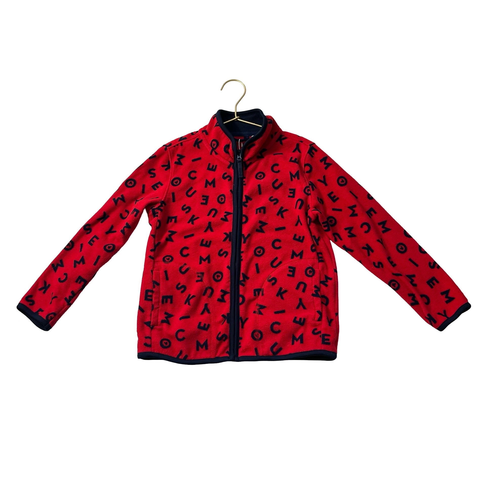 Uniqlo Red & Navy Mickey Mouse Fleece Zip Up Sweatshirt - Size 120 (5/6) - Bounce Mkt