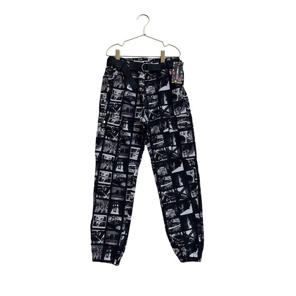 Urban Kids Black Photo Print Cargo Belted Pants with Tags - Size M 10 - 12 - Bounce Mkt