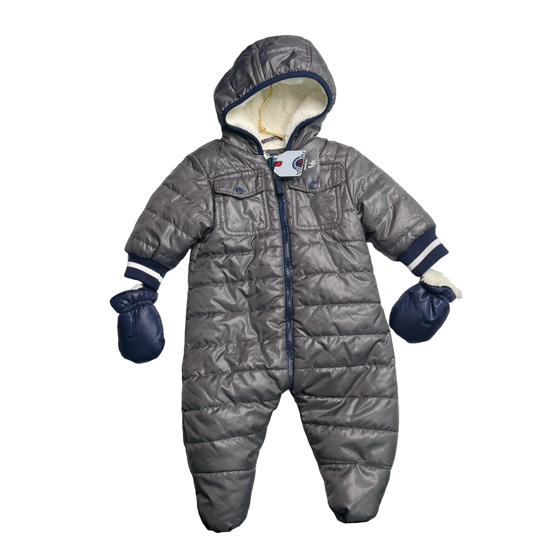 Urban Republic Gray & Navy Sherpa Lined Snowsuit with Tag - Size 3 Months - Bounce Mkt