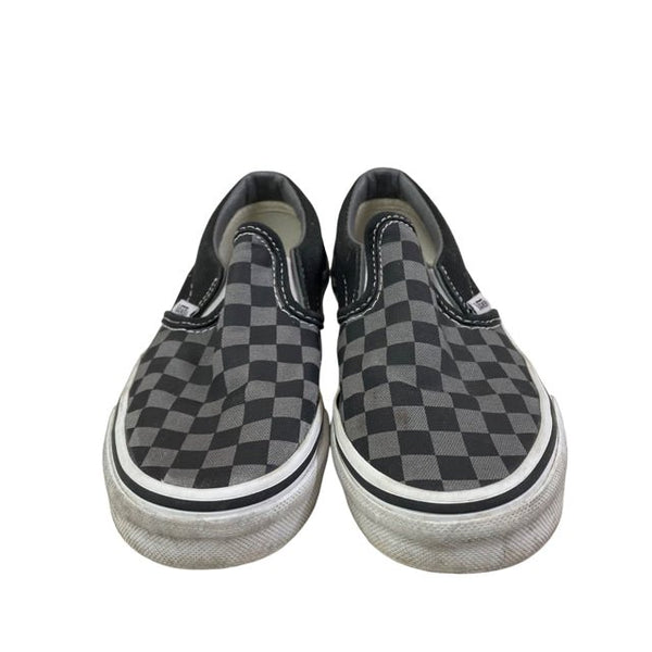 Vans Gray & Black Checkerboard Slip On Sneaker - Size 1 - Bounce Mkt