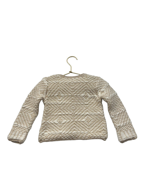 Velveteen Ivory & Tan Fringe Cardigan with Tags - Size 18 Mo - Bounce Mkt