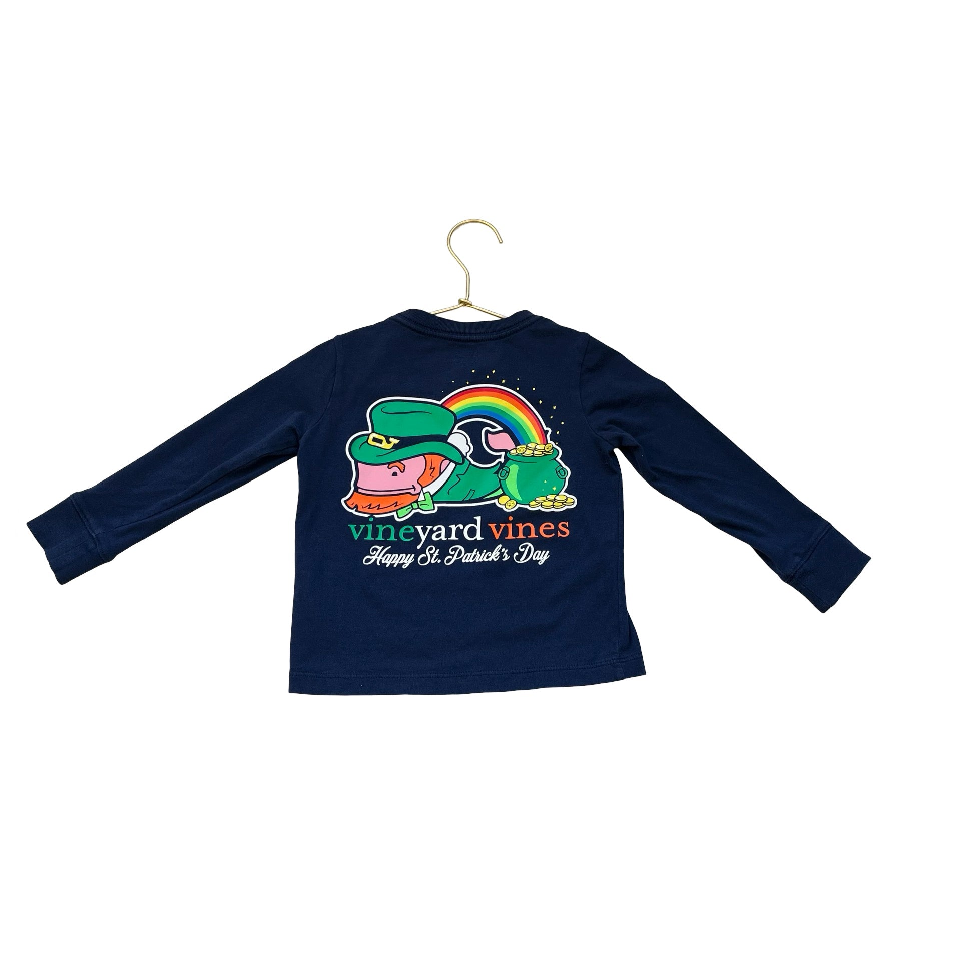 Vineyard Vines Navy St. Patrick's Day Whale Shirt - Size 2T - Bounce Mkt