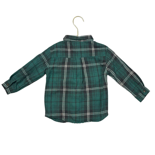 Volcom Green, Gray, Ivory Plaid Flannel - Size 2T - Bounce Mkt