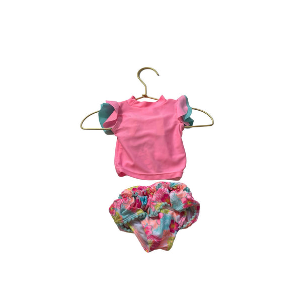 Wetsuit Club Pink Flamingo & Floral Swim Suit Set - Size NB - Bounce Mkt
