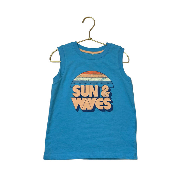 Wonder Nation Blue 'Sun & Waves' Tank - Size 5T - Bounce Mkt