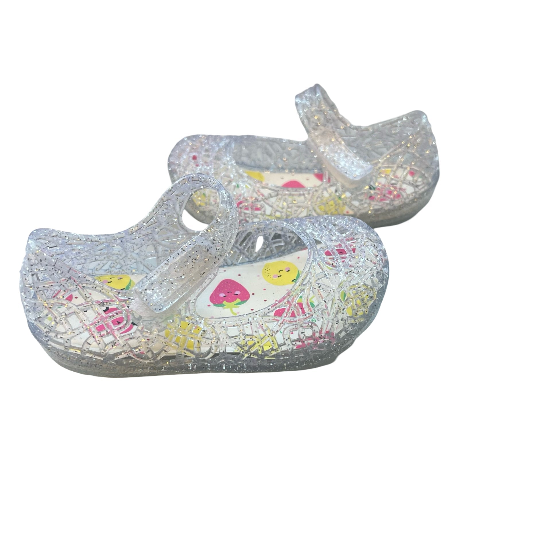 Wonder Nation Clear Glitter Jelly Shoes - Size 2 - Bounce Mkt