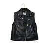 Zara Black Faux Leather Biker Vest - Size 6 - 7 - Bounce Mkt