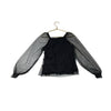 Zara Black Sparkle Sheer Sleeve Tulle Shirt - Size 9/10 - Bounce Mkt