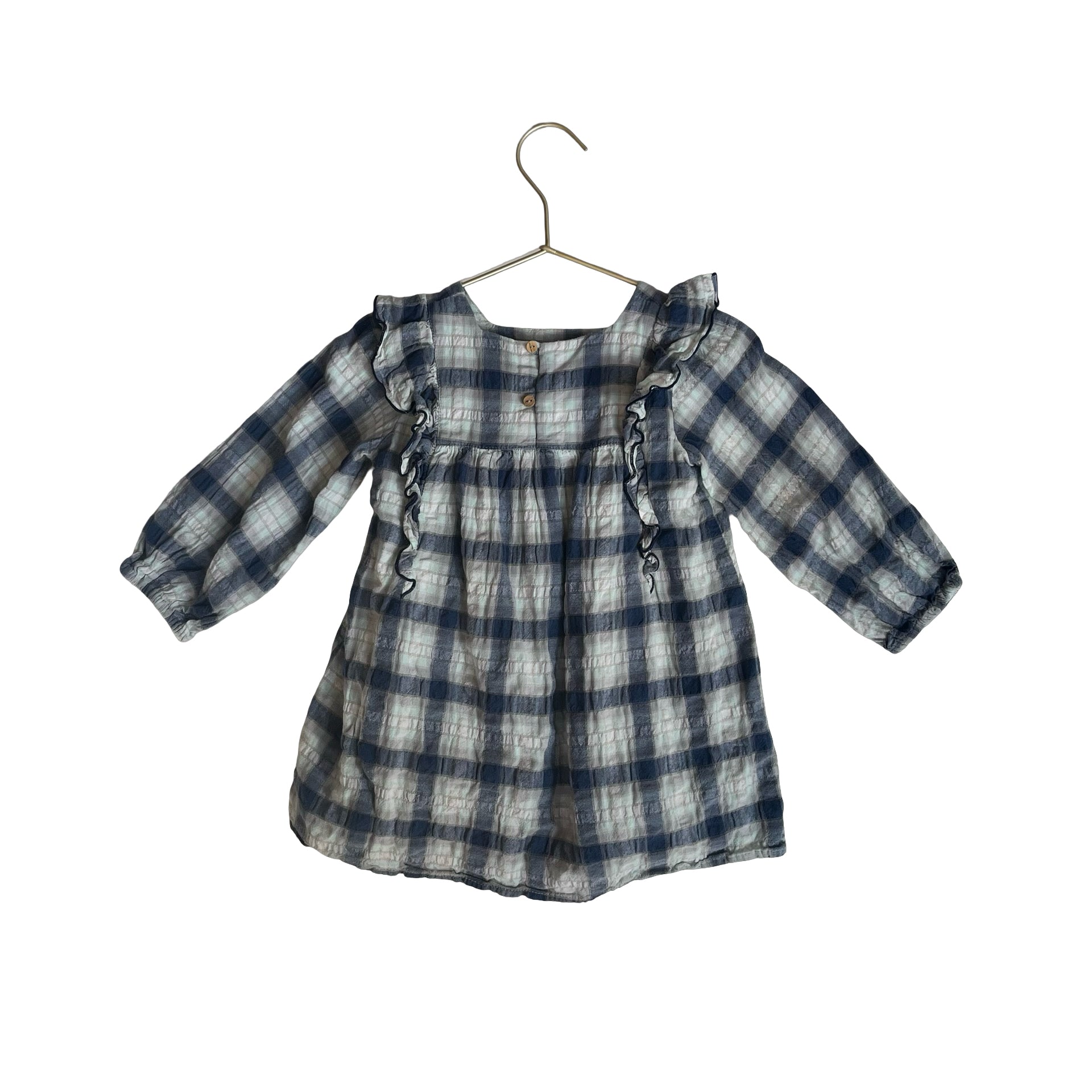 Zara Blue, Green, Pink Plaid Dress - Size 3 - 4 - Bounce Mkt