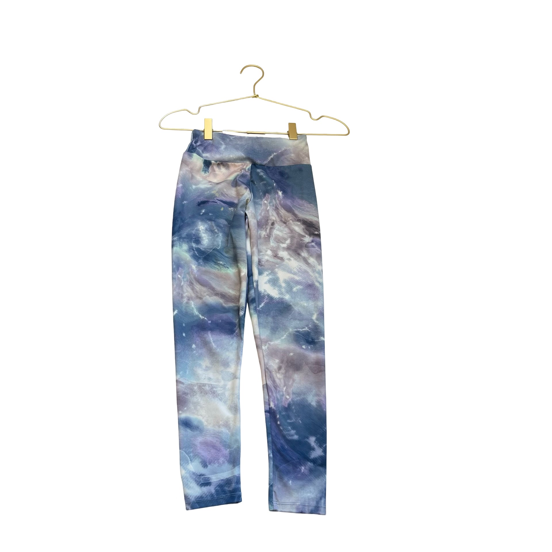 Zara Blue & Lavender Tie - Dye Athletic Leggings - Size 9 - Bounce Mkt