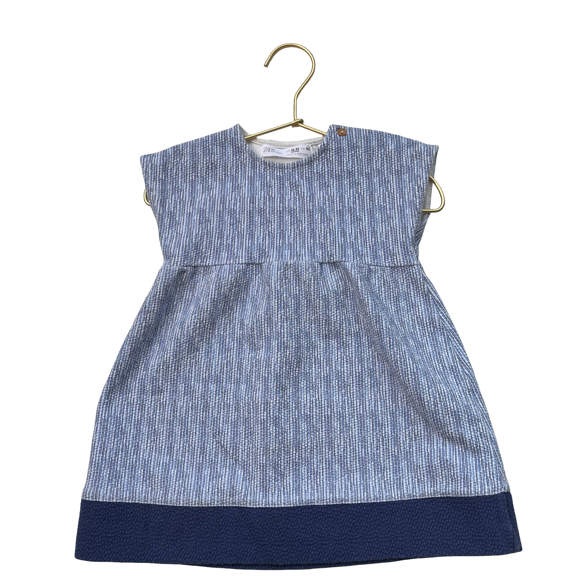 Zara Blue, White, Navy Striped Dress - size 18 - 24 Mo - Bounce Mkt