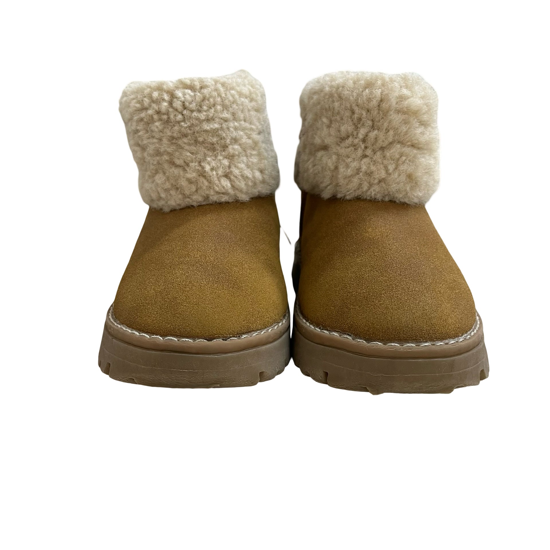 Zara Brown & Ivory Faux Suede Sherpa Boots - Size 22 (6) - Bounce Mkt