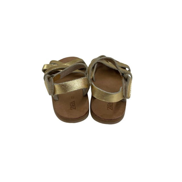 Zara Gold Sandals - Size 7 (23) - Bounce Mkt