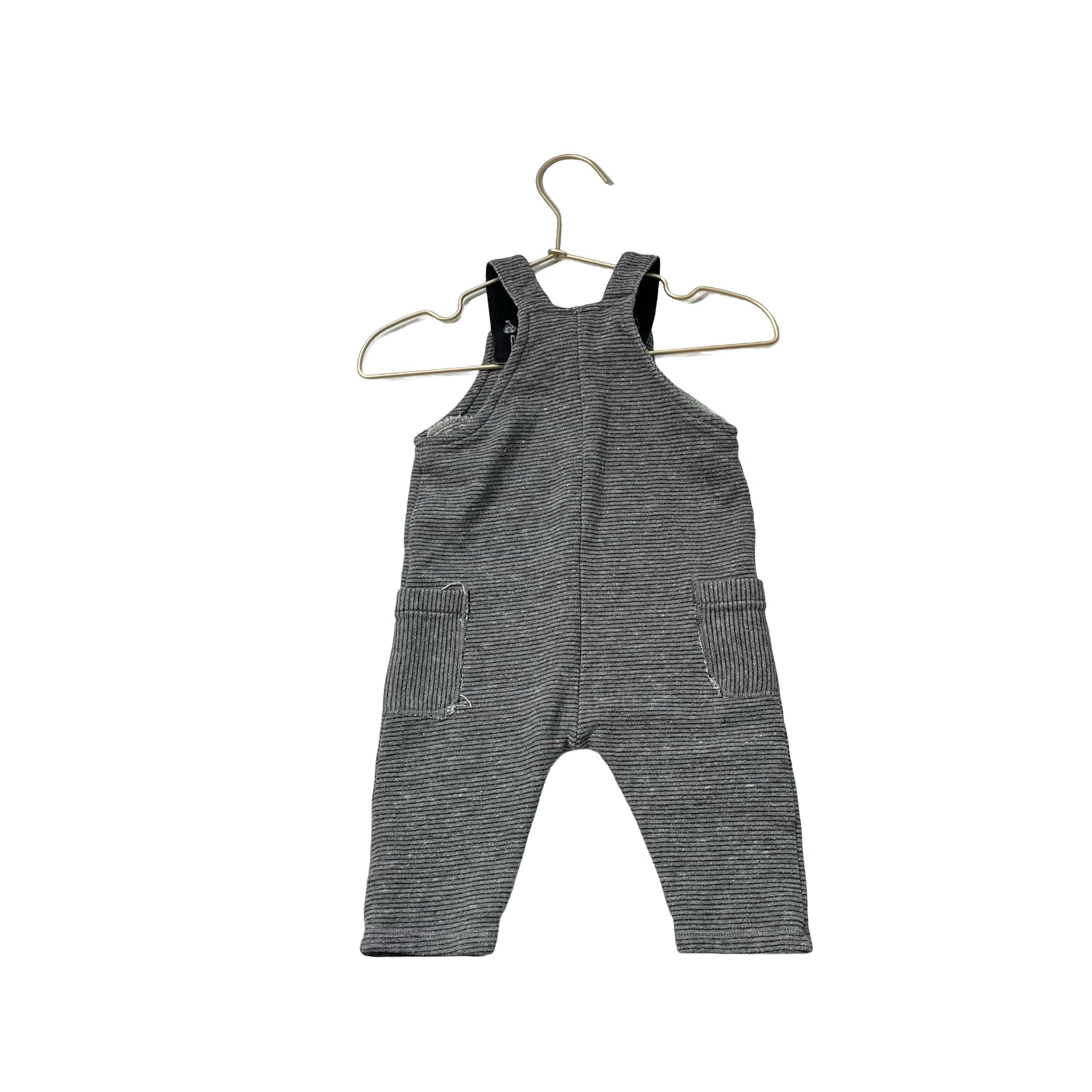Zara Gray & Black Stripe Overalls - Size 3 - 6 Months - Bounce Mkt