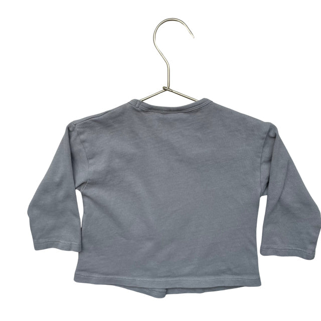 Zara Gray Pleat Front Long Sleeve Shirt - Size 9-12 Months - Bounce Mkt