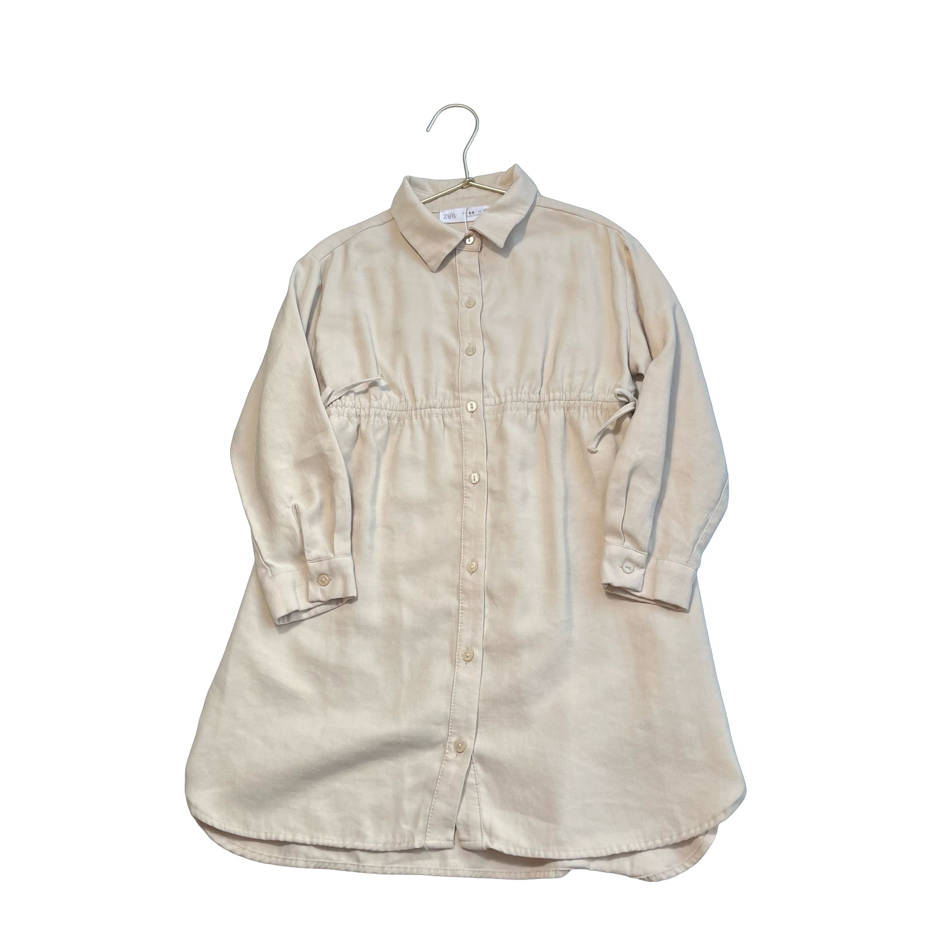 Zara Ivory Button Down Shirt Dress - Size 8/9 - Bounce Mkt