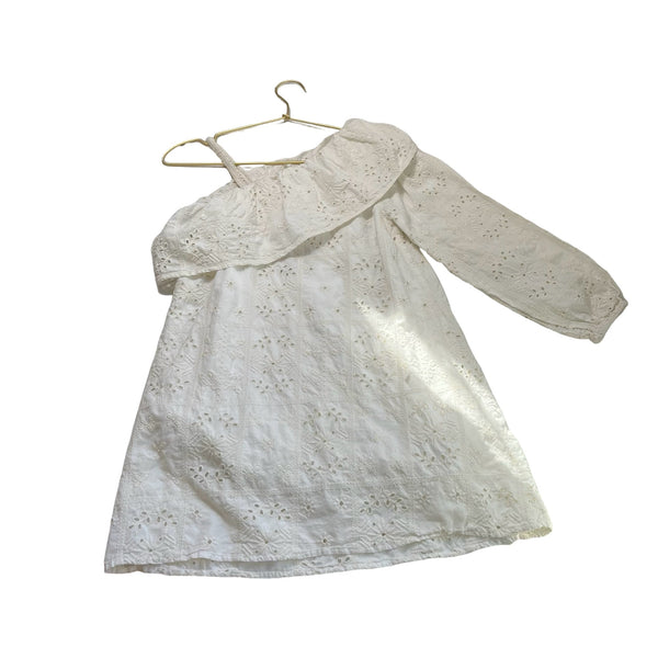 Zara Ivory Eylet One - Sleeved Dress - Size 11 - 12 - Bounce Mkt