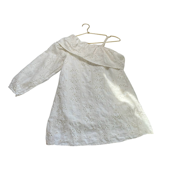 Zara Ivory Eylet One - Sleeved Dress - Size 11 - 12 - Bounce Mkt