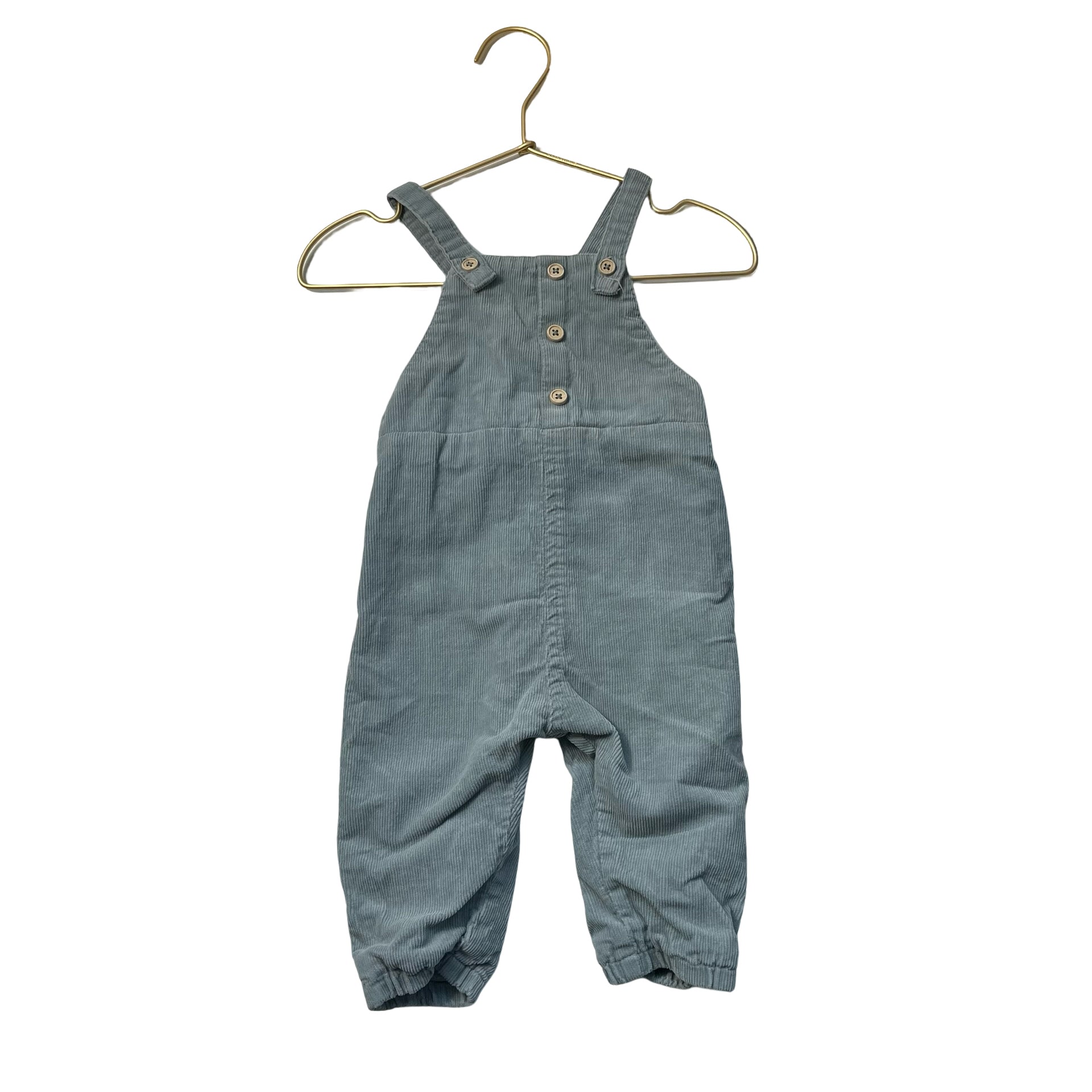 Zara Jersey - Lined Light Green Corduroy Overalls - Size 6 - 9 Mo - Bounce Mkt