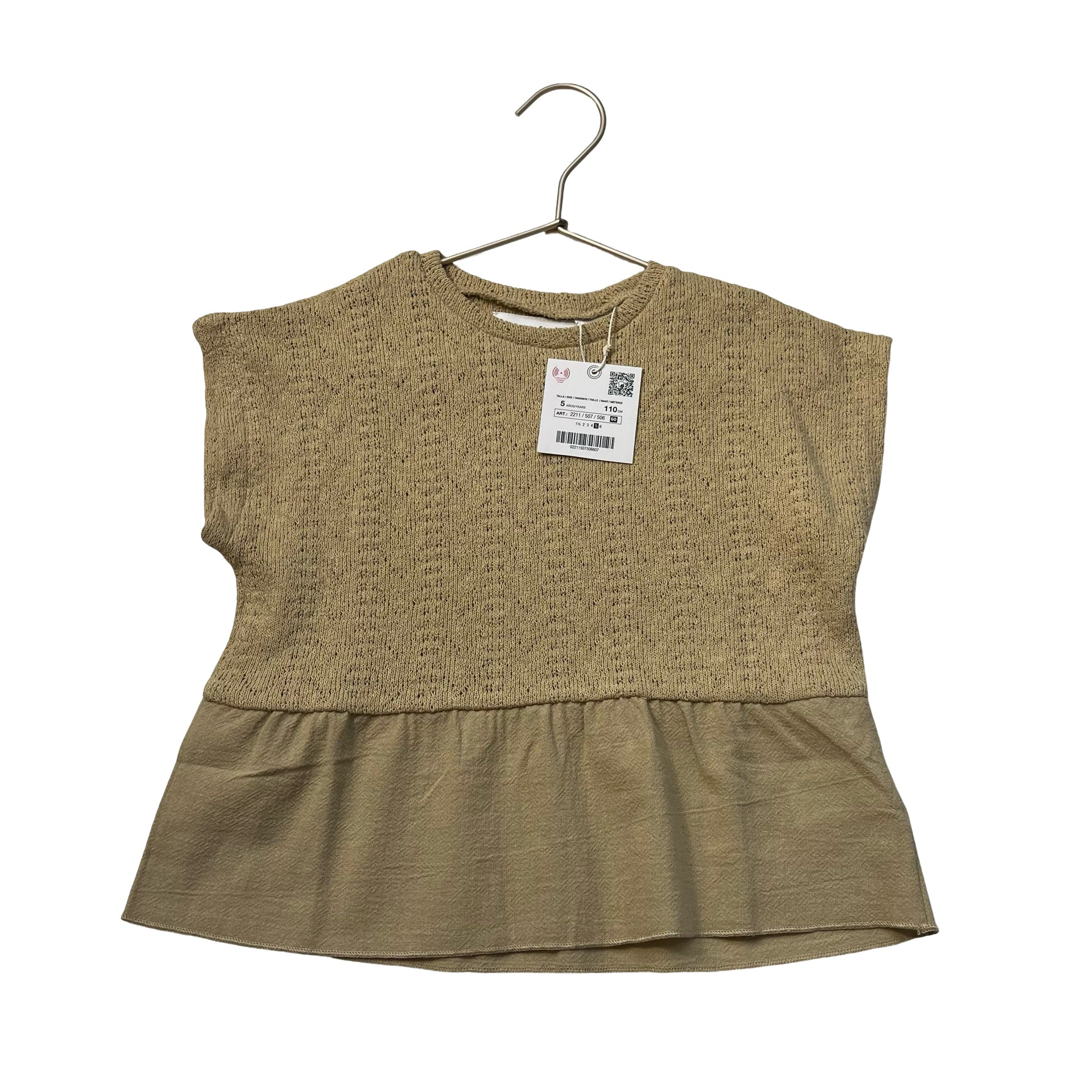 Zara Muted Yellow Knit Top with Tags - Size 5 - Bounce Mkt