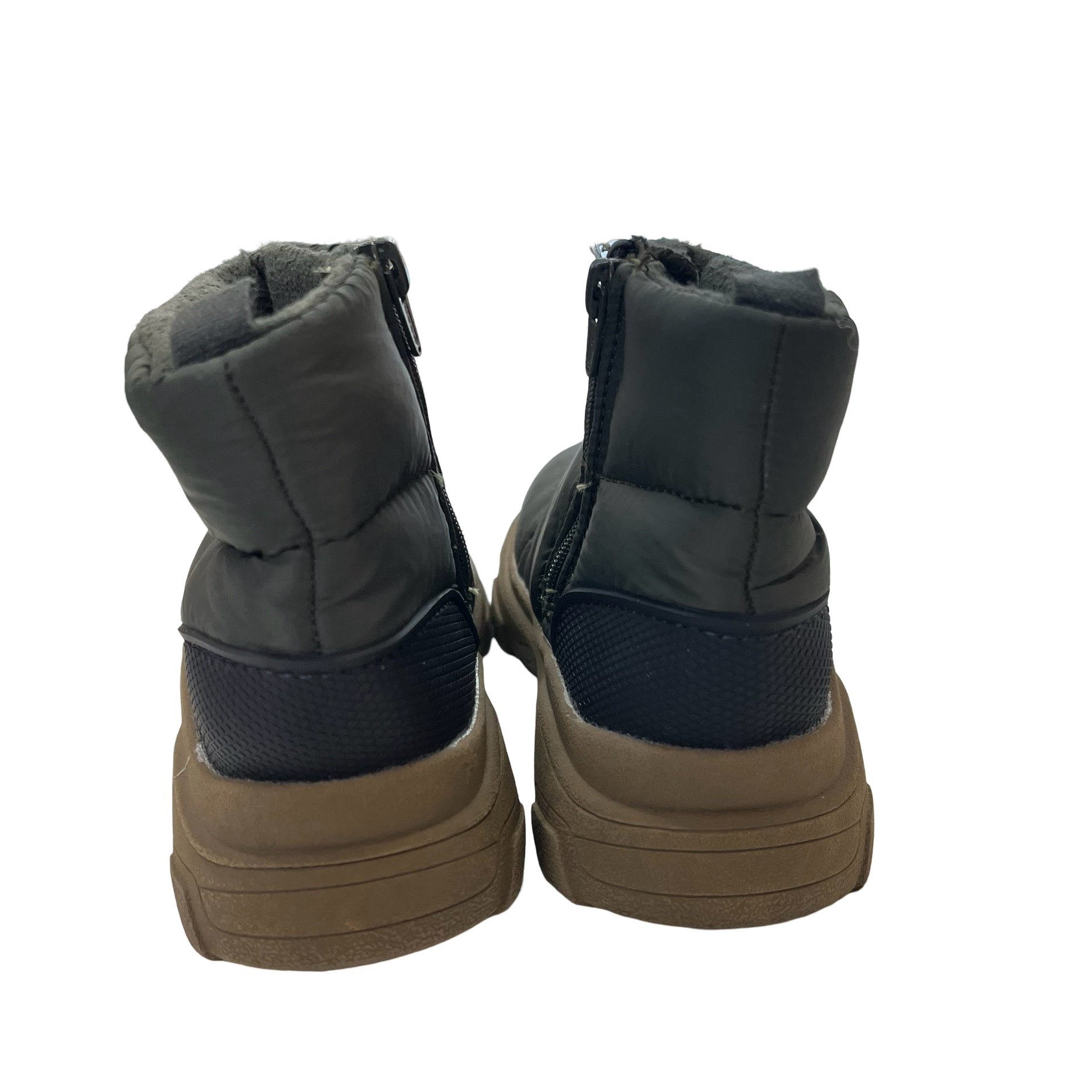 Zara Olive Green Quilted Boots - Size 22 (6) - Bounce Mkt