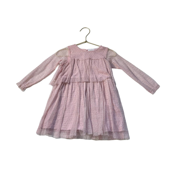 Zara Pink & Silver Tulle Dress - Size 2 - 3 - Bounce Mkt