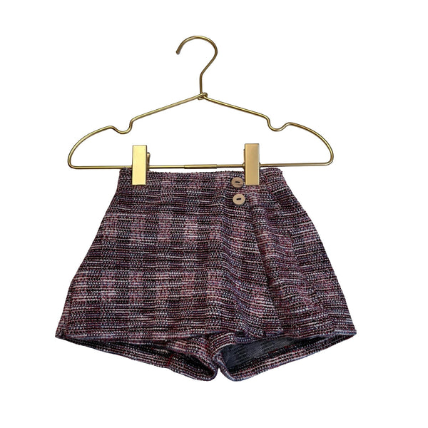 Zara Purple, Ivory, Red, Navy Tweed Skort Shorts - Size 2 - 3 - Bounce Mkt