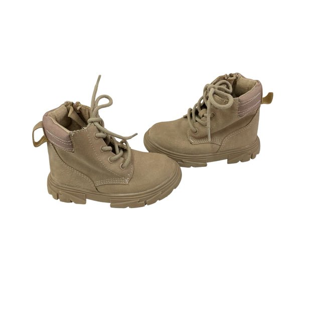 Zara Tan Faux Leather Lace - Up Boots - Size 21 (5.5) - Bounce Mkt
