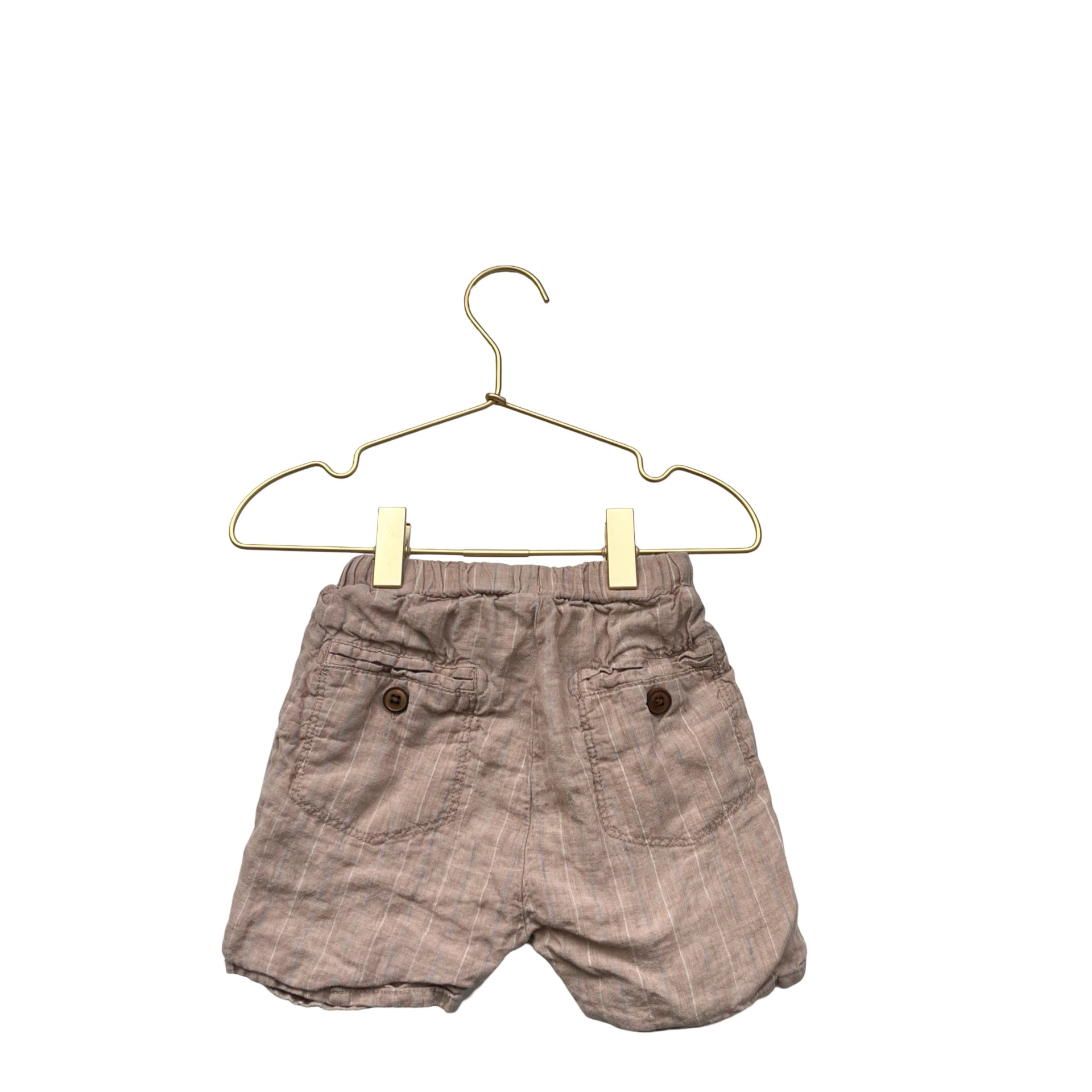 Zara Tan Striped Linen Shorts - Size 2 - 3 - Bounce Mkt