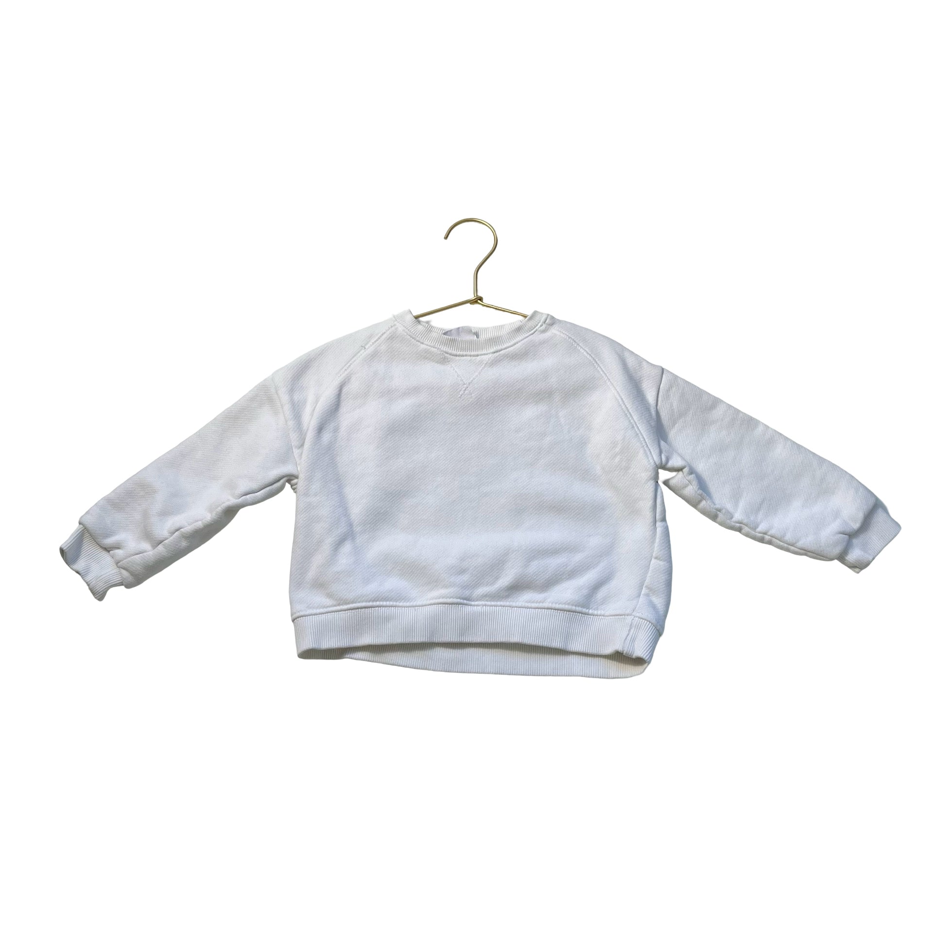 Zara White Sweatshirt - Size 18 - 24 Mo - Bounce Mkt